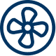 Blue air conditioning icon
