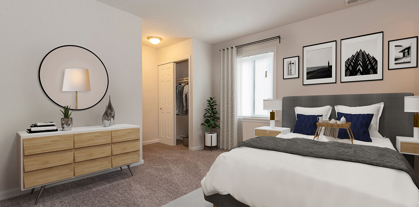 Large bedroom in a Flats at River Mill apartment unit