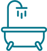 Blue bathtub icon