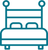 Blue bed icon
