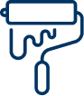 Blue paint roller icon