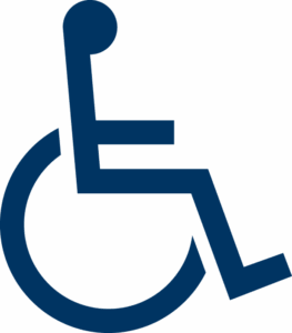 Blue wheelchair accessible icon